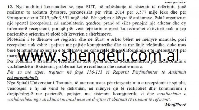 Spitali i traumes recepsioni klsh